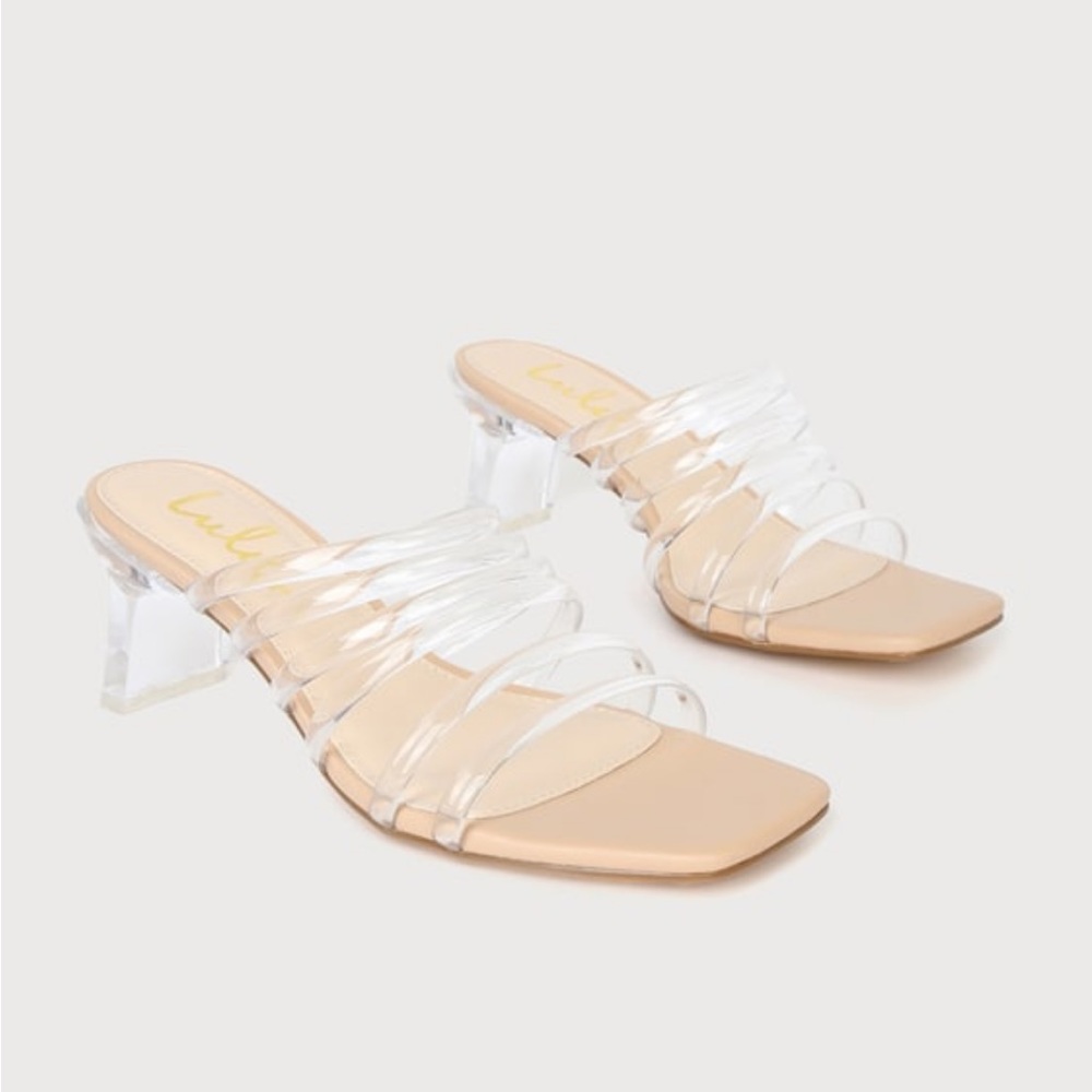New lulus light and clear sandals